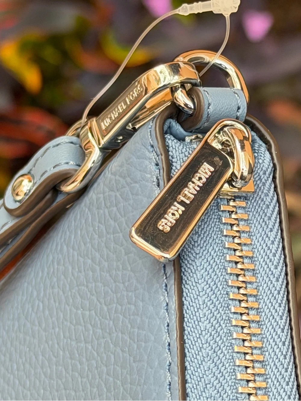 Michael Kors Jet Set Travel LG Continental Wallet Denim/Silver